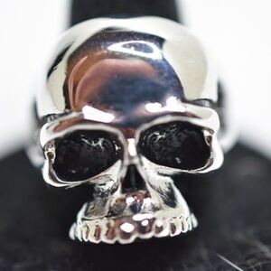 New EvBea Biker Goth Skull Jaw Stainless Size 9 1/2 Evil Beauty Ring